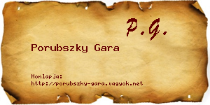 Porubszky Gara névjegykártya